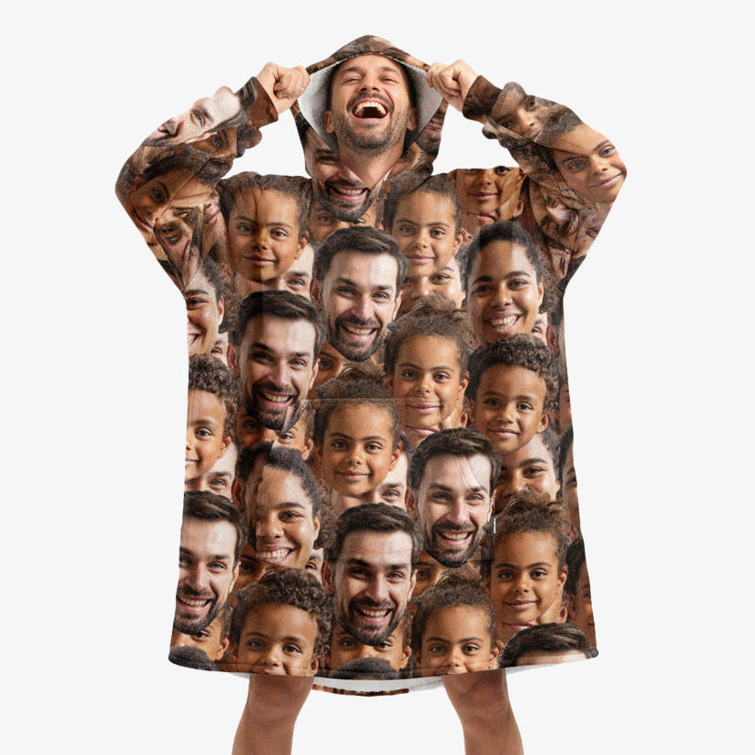 Family Face Personalised Hoodie Blanket