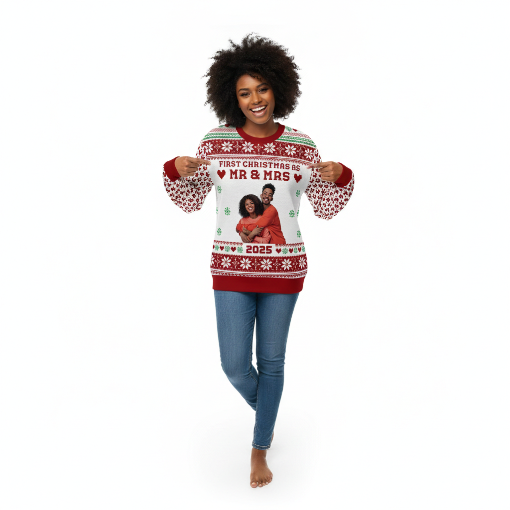 First Christmas as Mr & Mrs Personalised Christmas Jumper