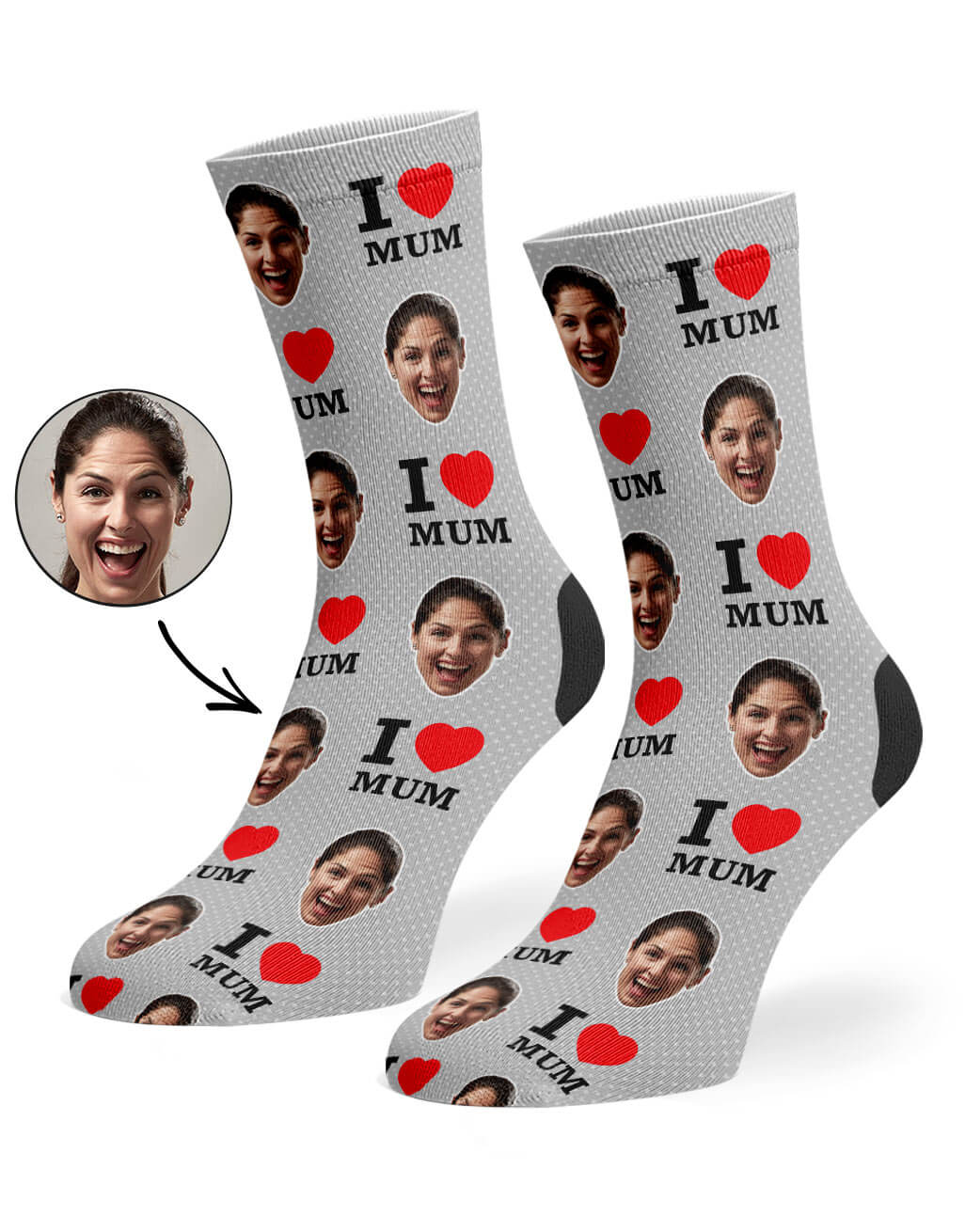 Custom I Love Mum Socks