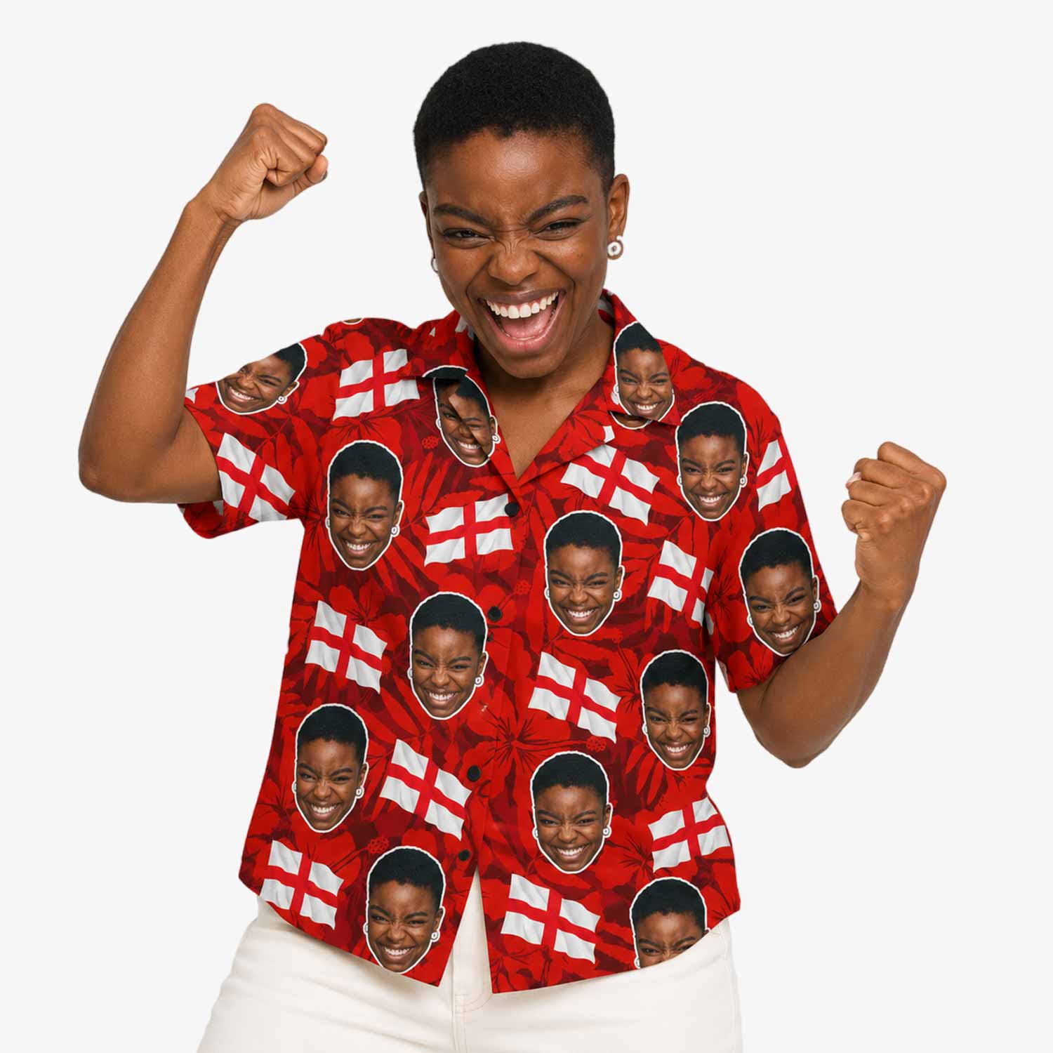 England Tropical Custom Face Hawaiian Shirt