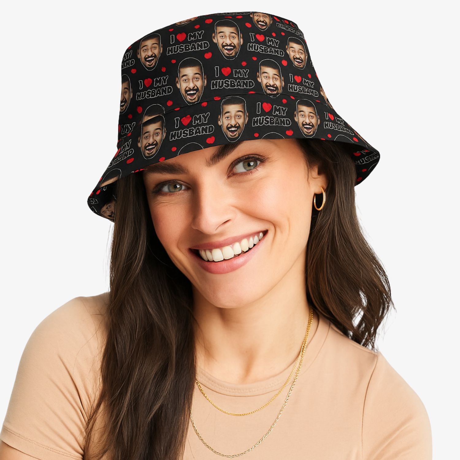 I Love My Husband Custom Bucket Hat