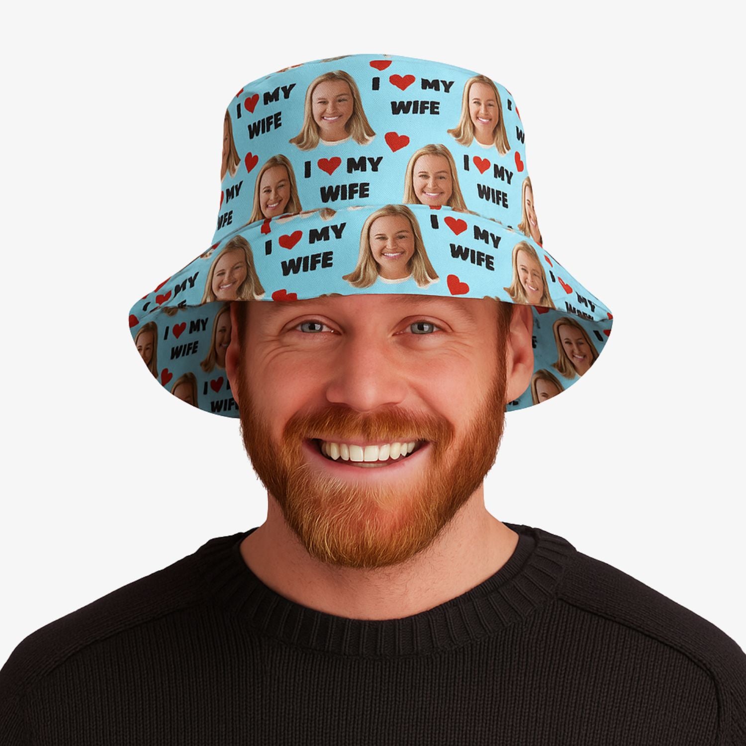I Love My Wife Custom Bucket Hat