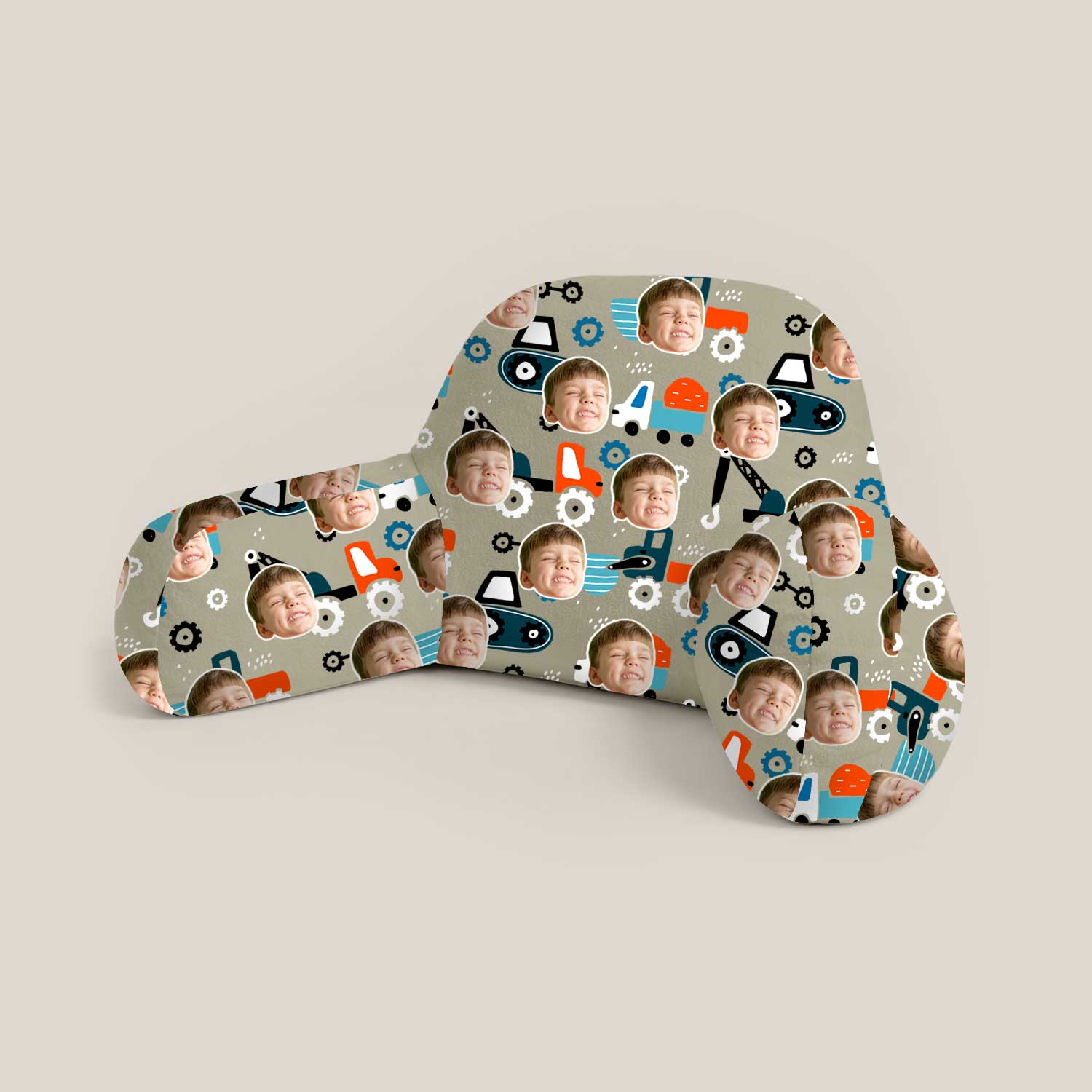 Personalised Kids Trucks Pattern Cuddle Cushion