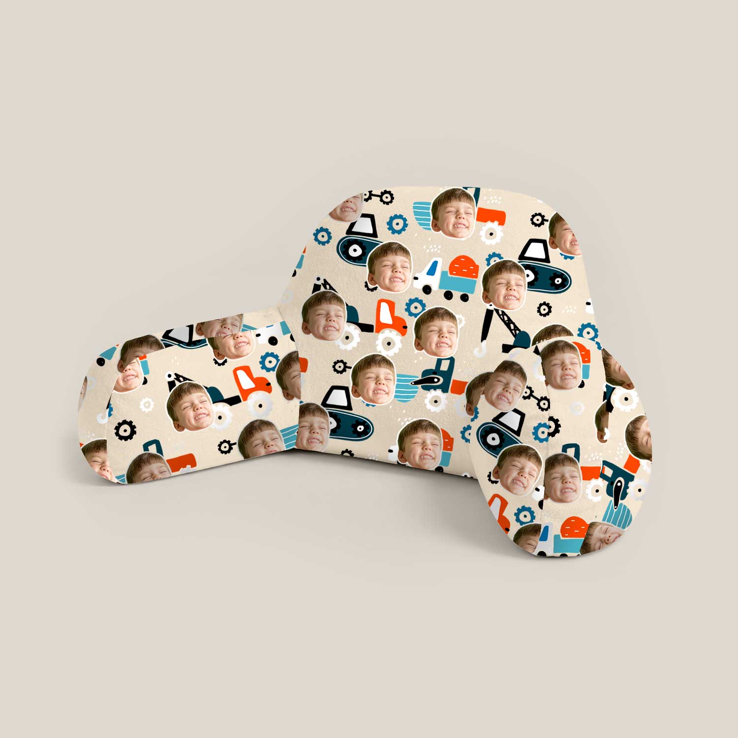 Personalised Kids Trucks Pattern Cuddle Cushion