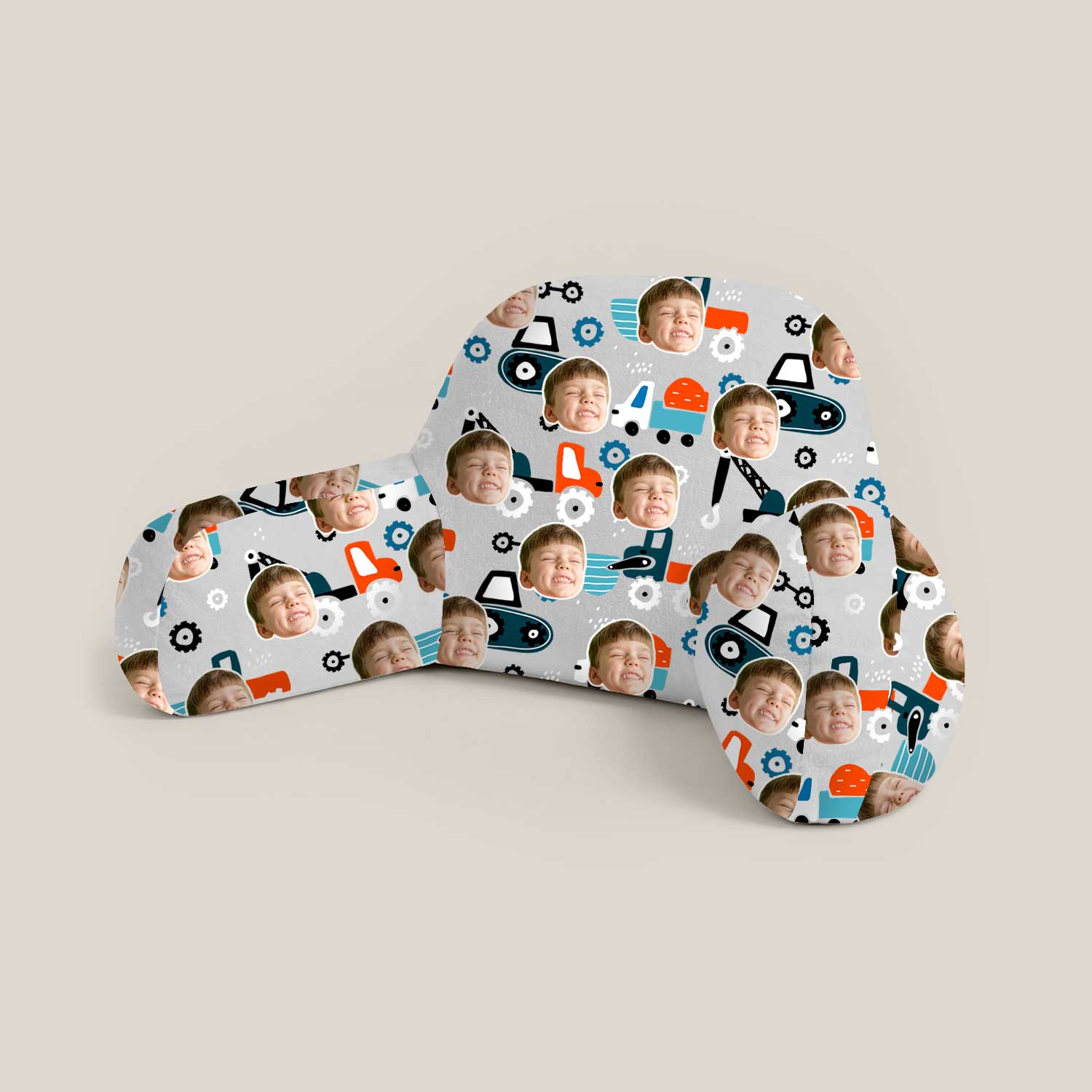 Personalised Kids Trucks Pattern Cuddle Cushion