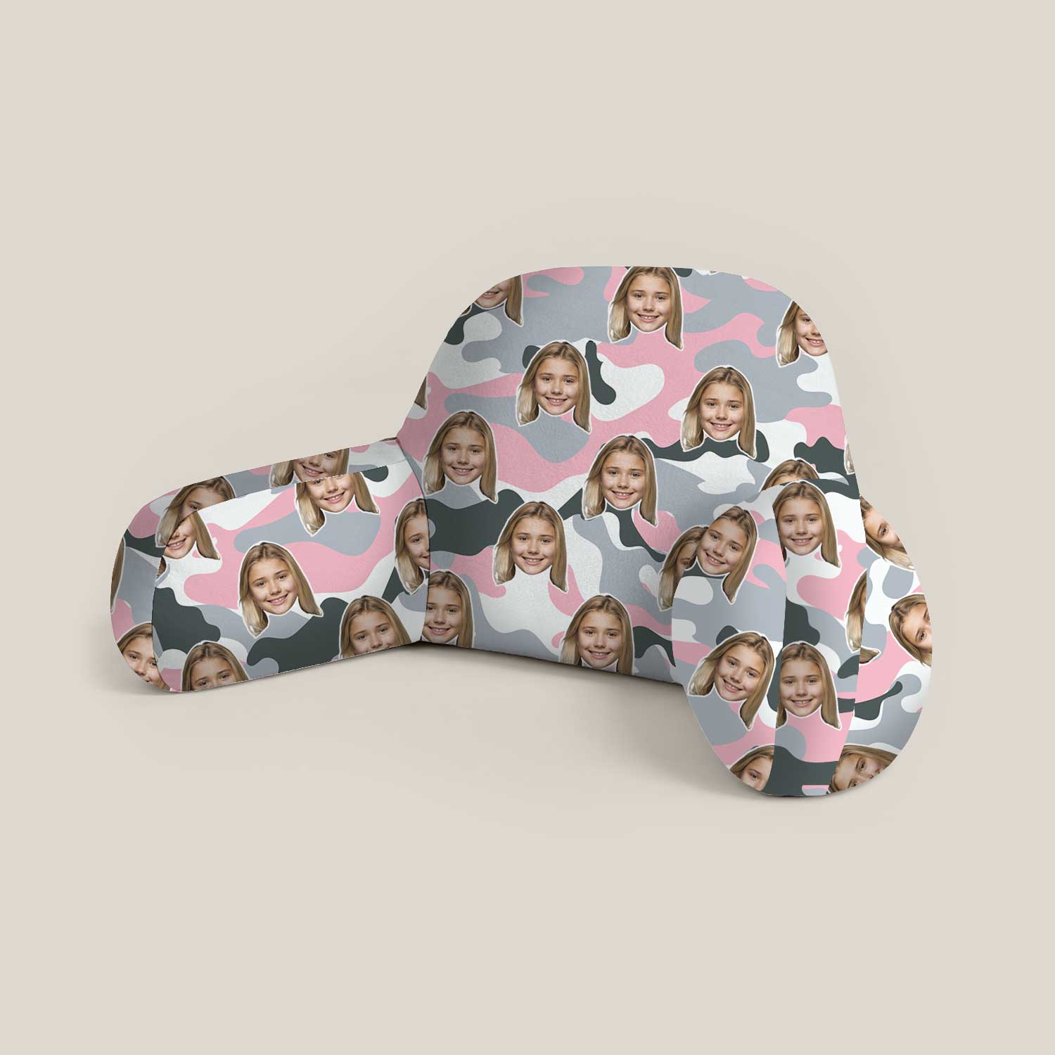 Personalised Kids Camo Pink Cuddle Cushion