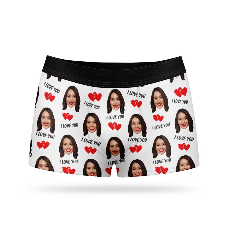 I Love You Valentines Personalised Boxers