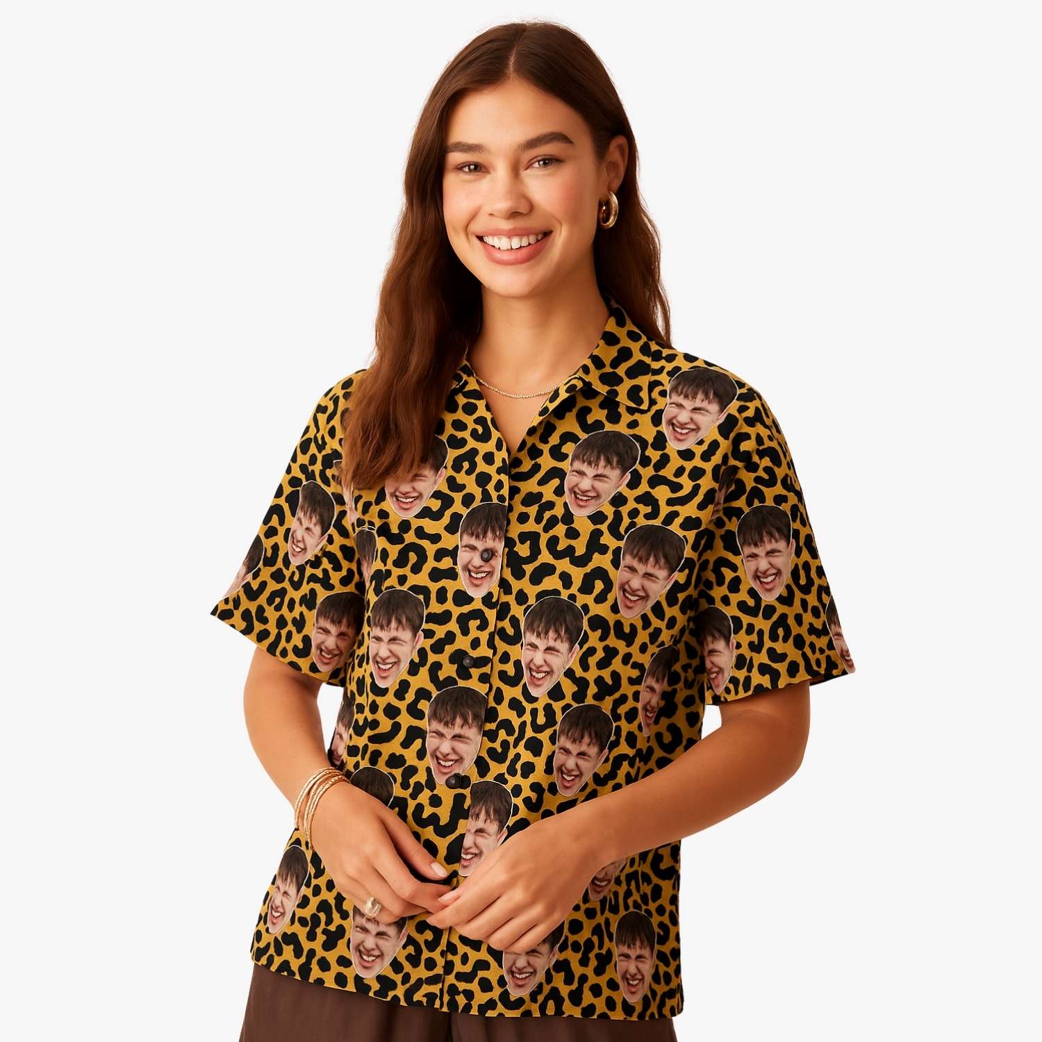Leopard Print Custom Face Shirt