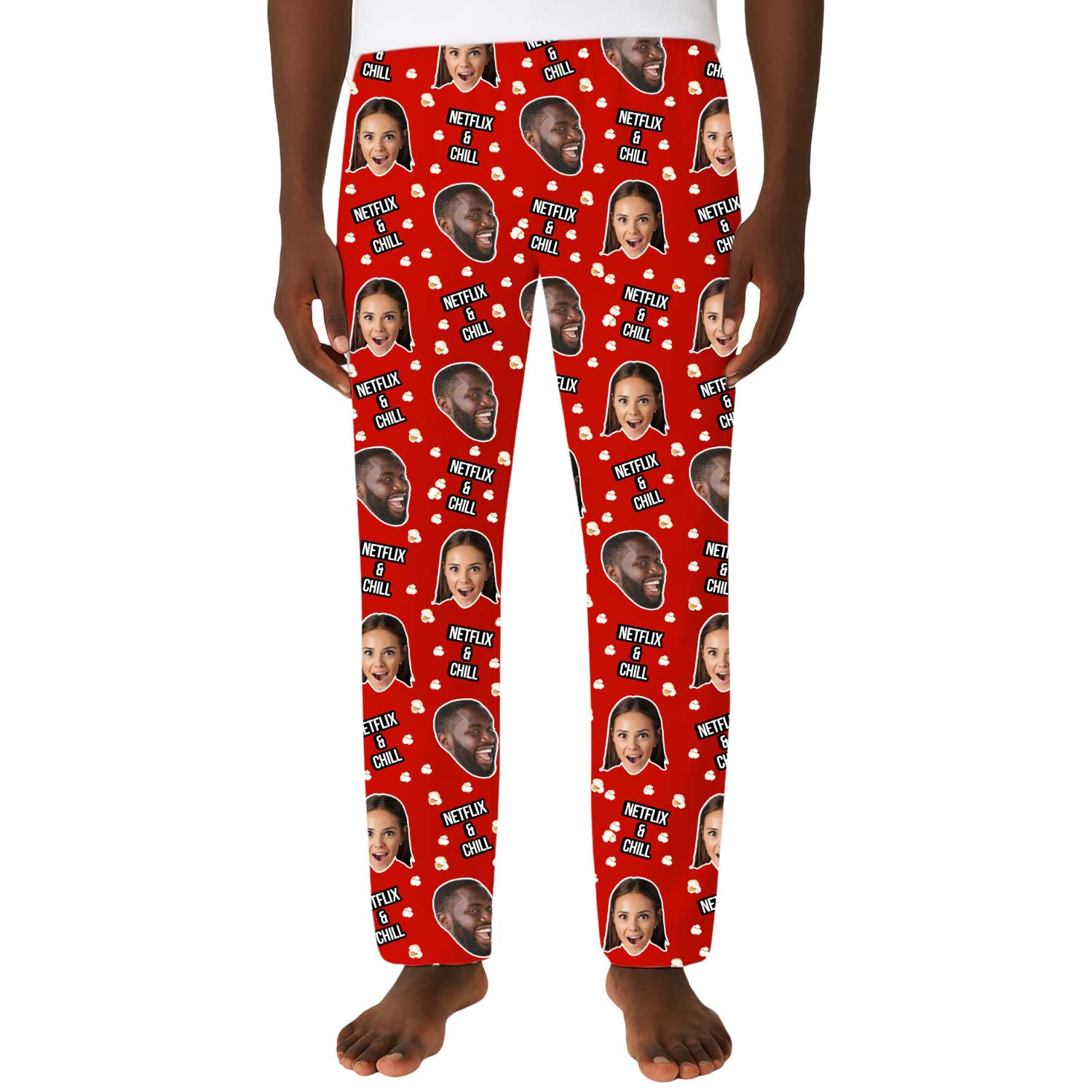 Netflix and Chill Custom Men's PJ Bottoms