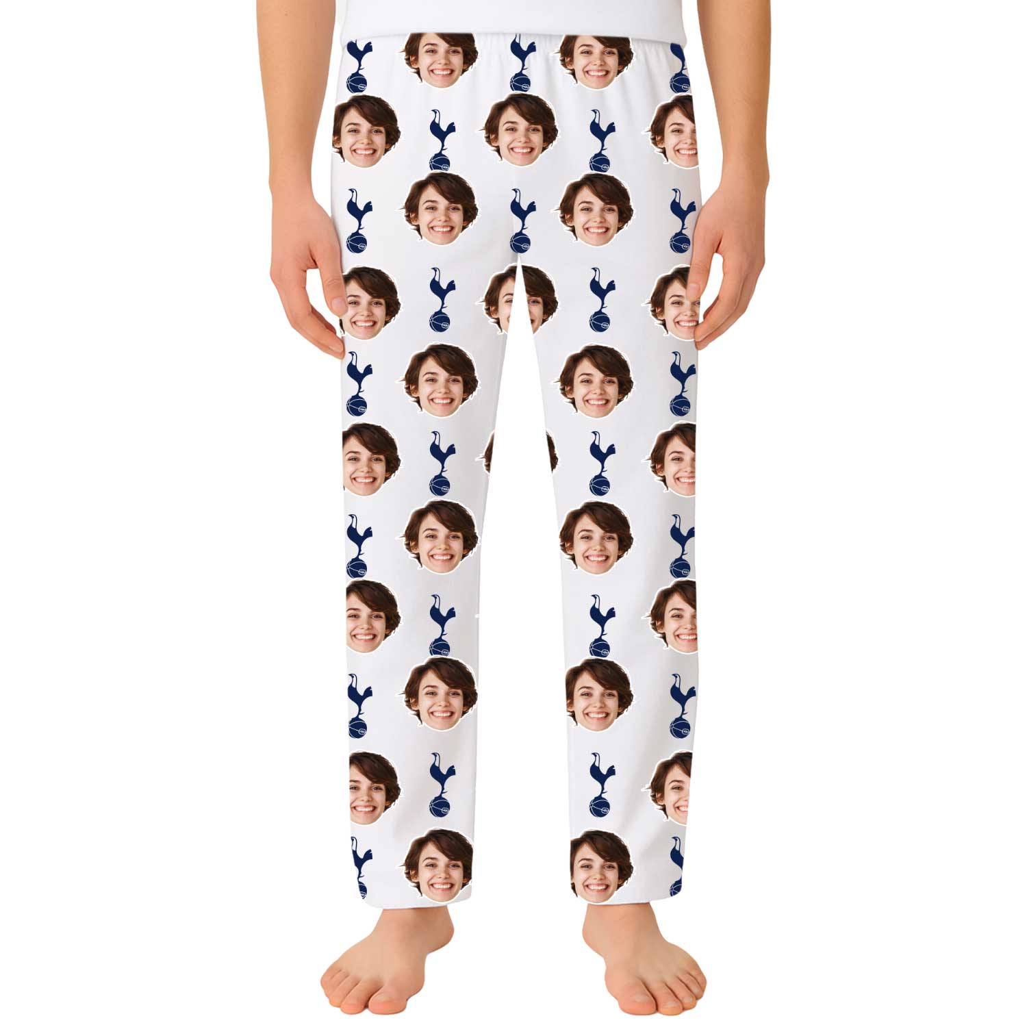 Spurs White Men's Personalised PJ Bottoms