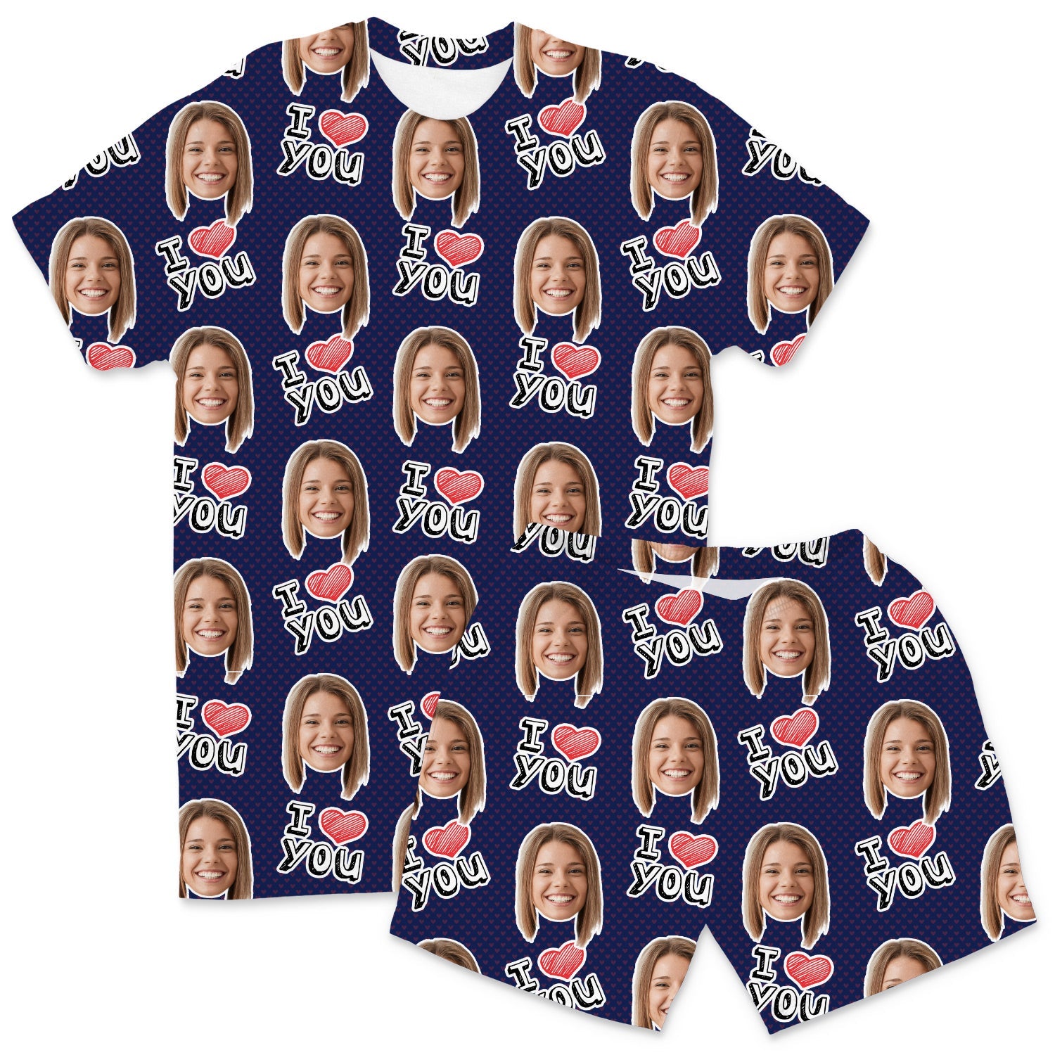 Men's I Heart You Personalised PJs - Shorts Set