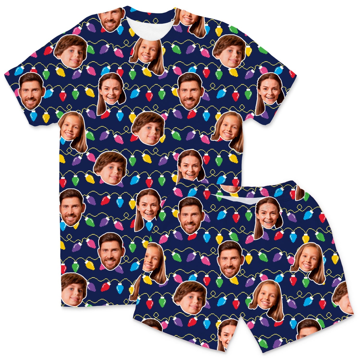 Christmas Lights Men's PJ Shorts Set