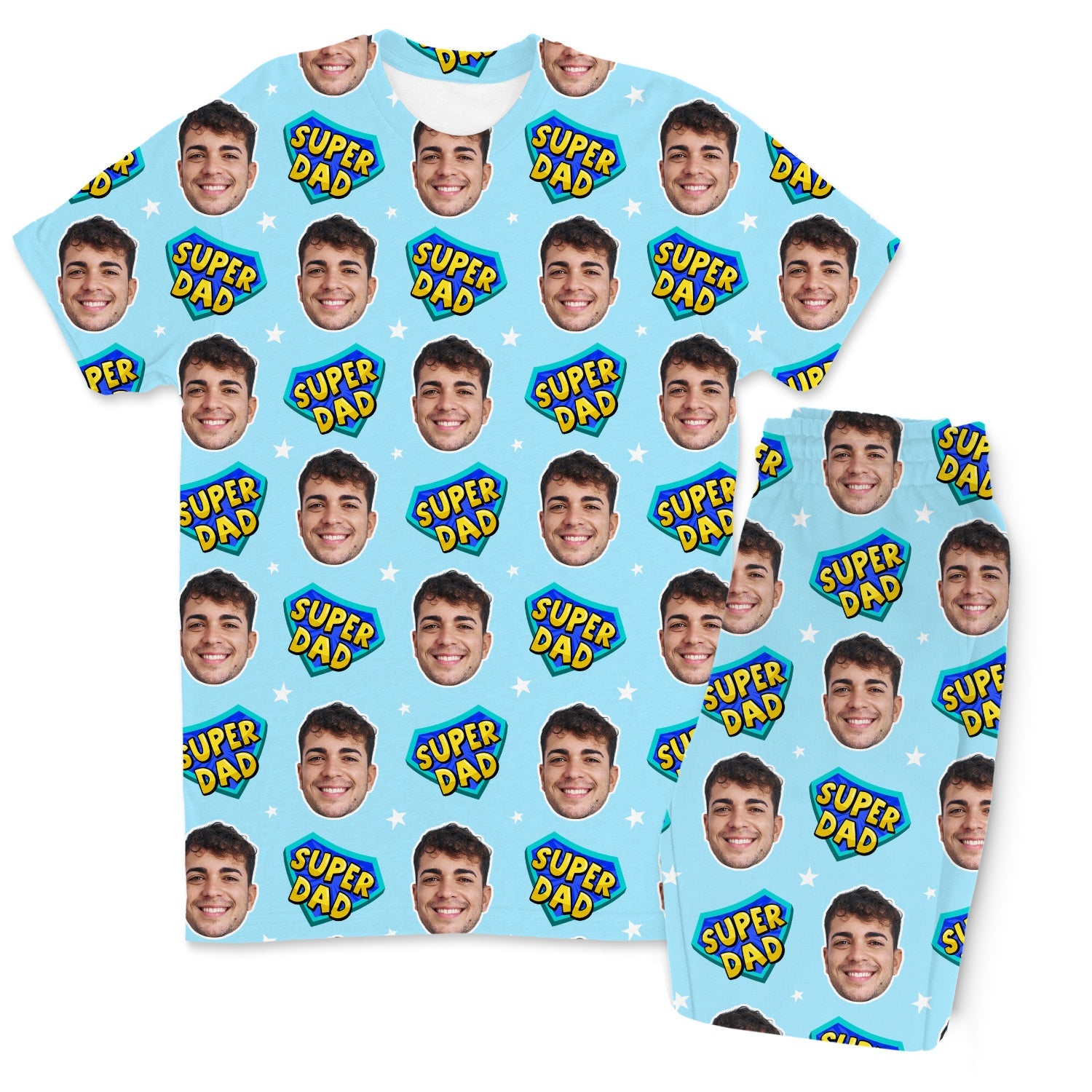 Men's Super Dad Personalised Pyjamas - Trouser Set