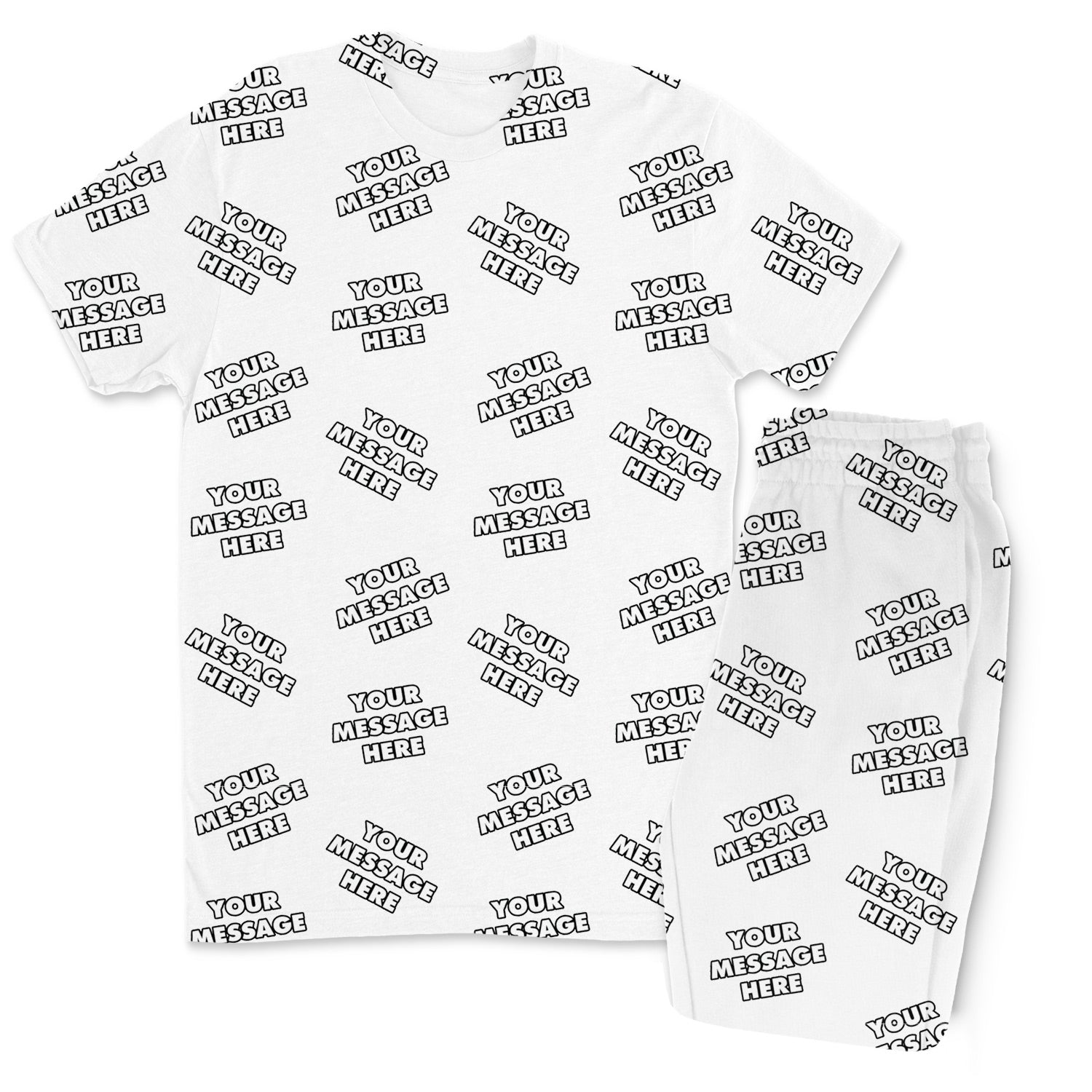 Your Message All Over Men's Personalised PJs - Trousers Set