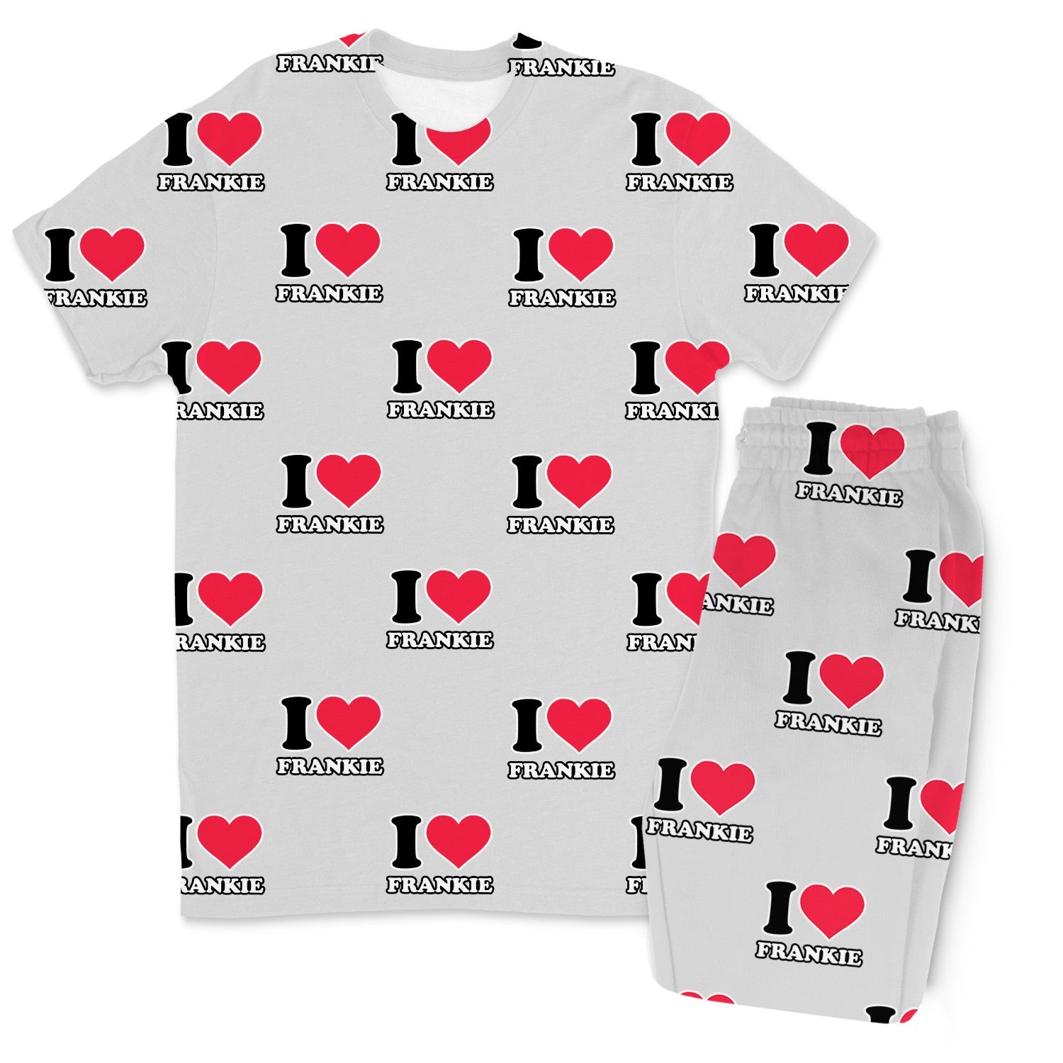 Men's I Heart Name Personalised PJs - Trousers Set