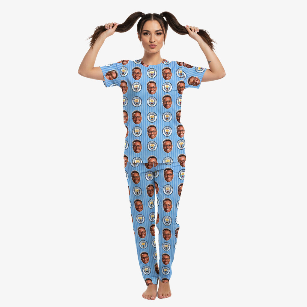 Man City Personalised Women's Pyjamas - Trouser Set