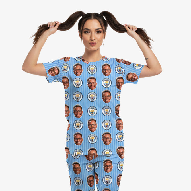 Man City Personalised Women's Pyjamas - Trouser Set