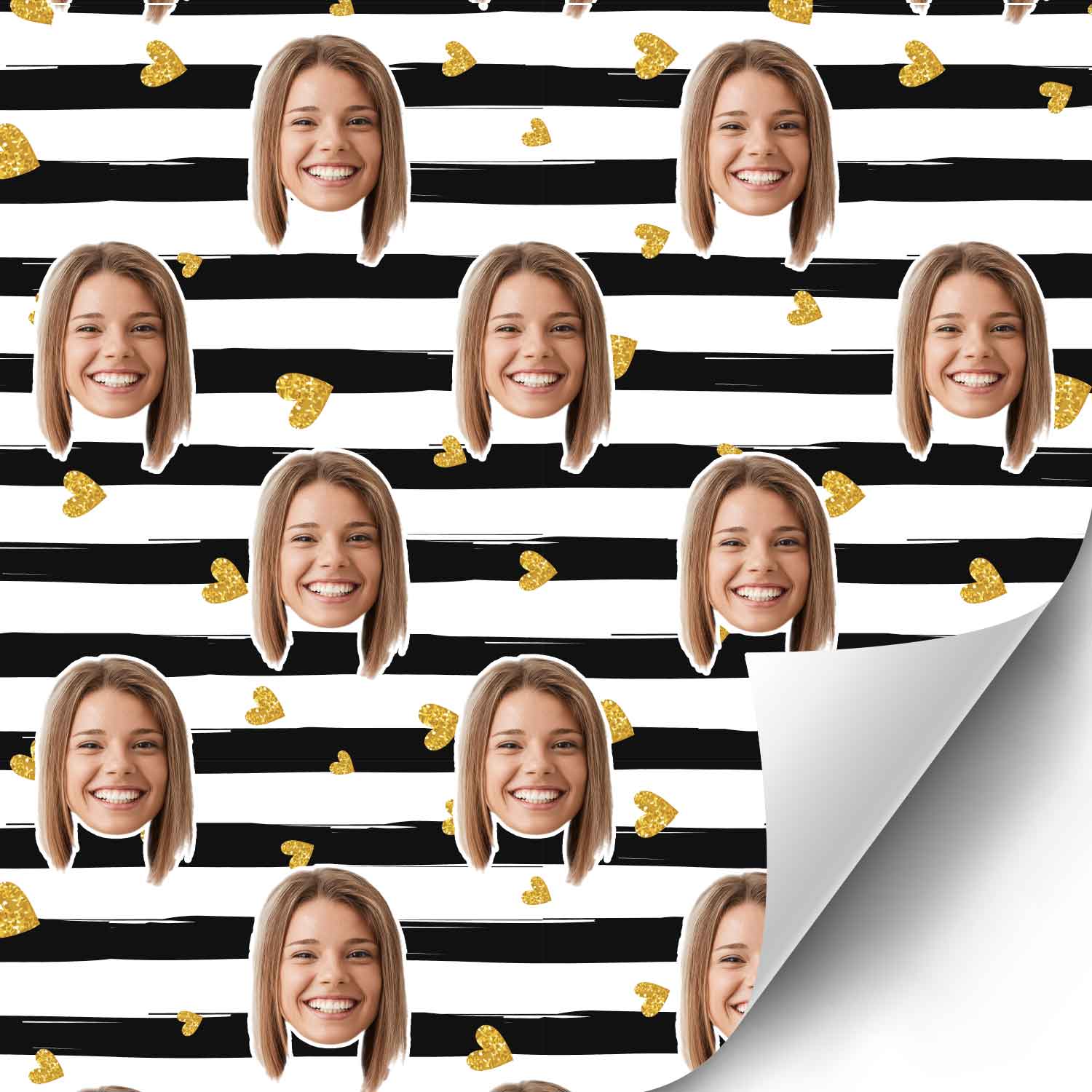 Your Face Stripes Wrapping Paper