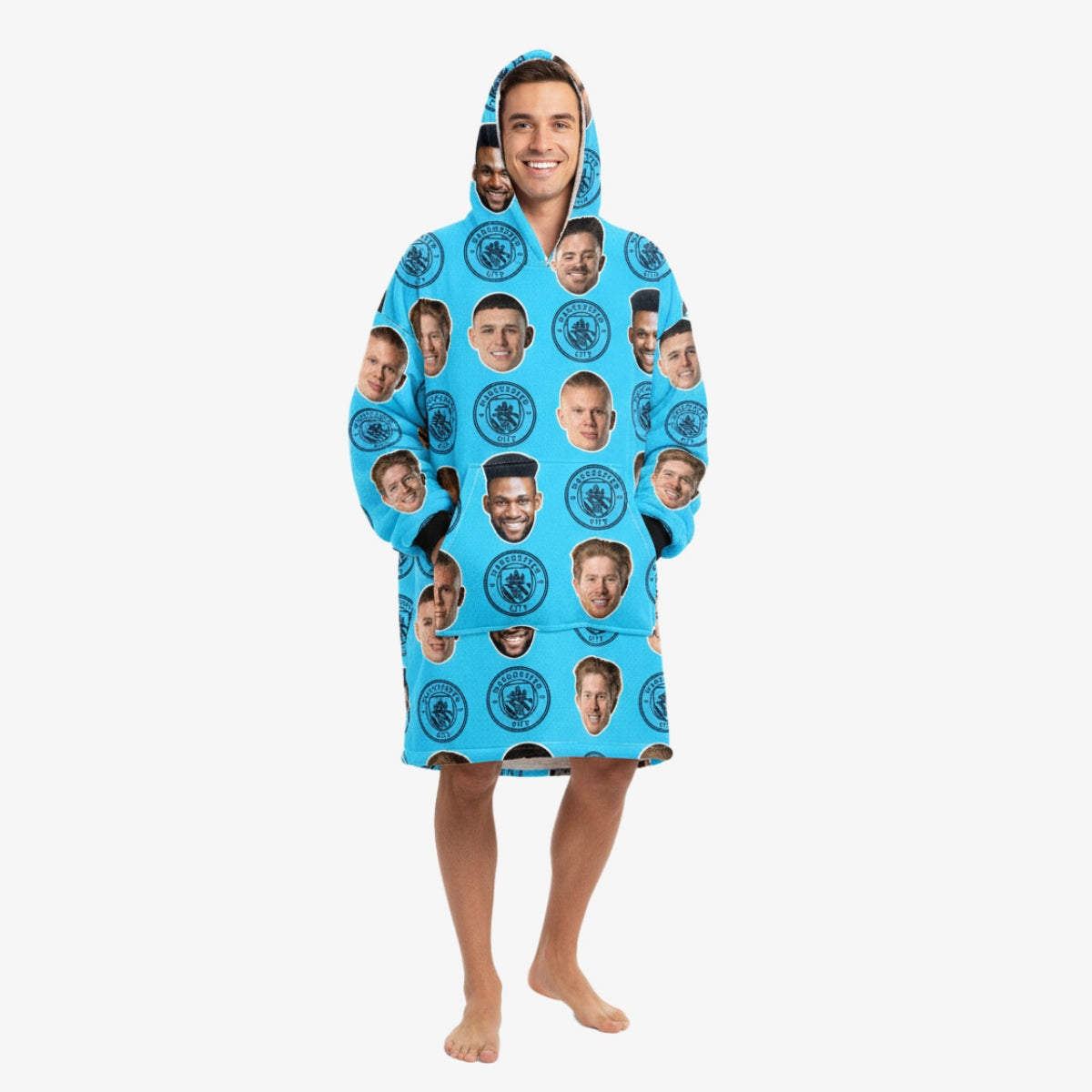 Personalised Man City Players Hoodie Blanket