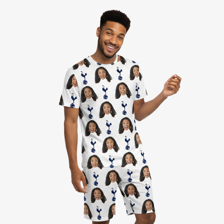 Personalised Men's Pyjamas - Spurs White Men's PJ Shorts Set