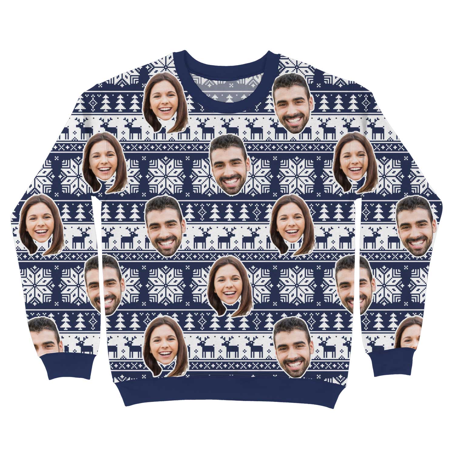 Your Face Nordic Navy Personalised Christmas Jumper