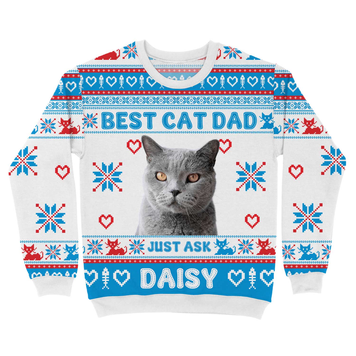 The Best Cat Dad Personalised Christmas Jumper