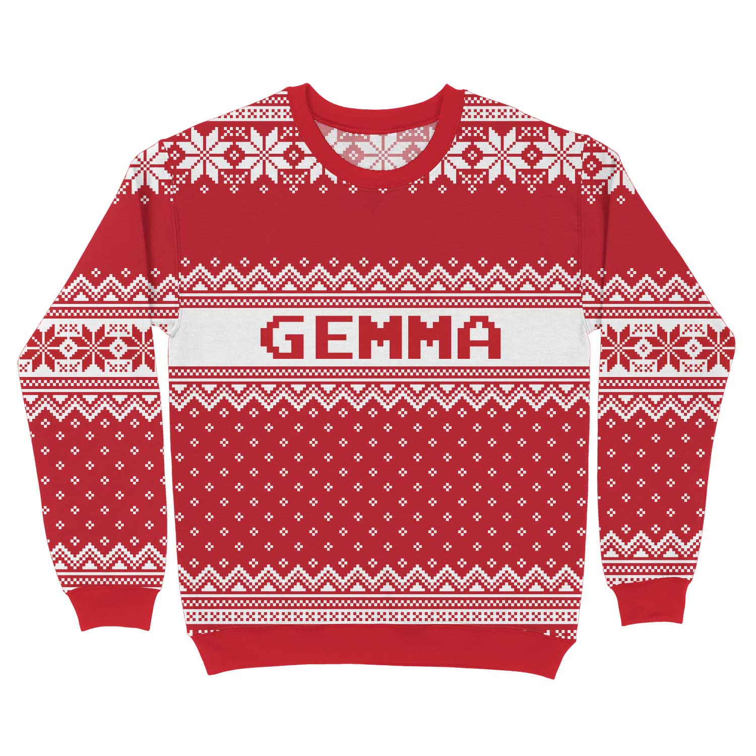 Your Name Red Personalised Christmas Jumper