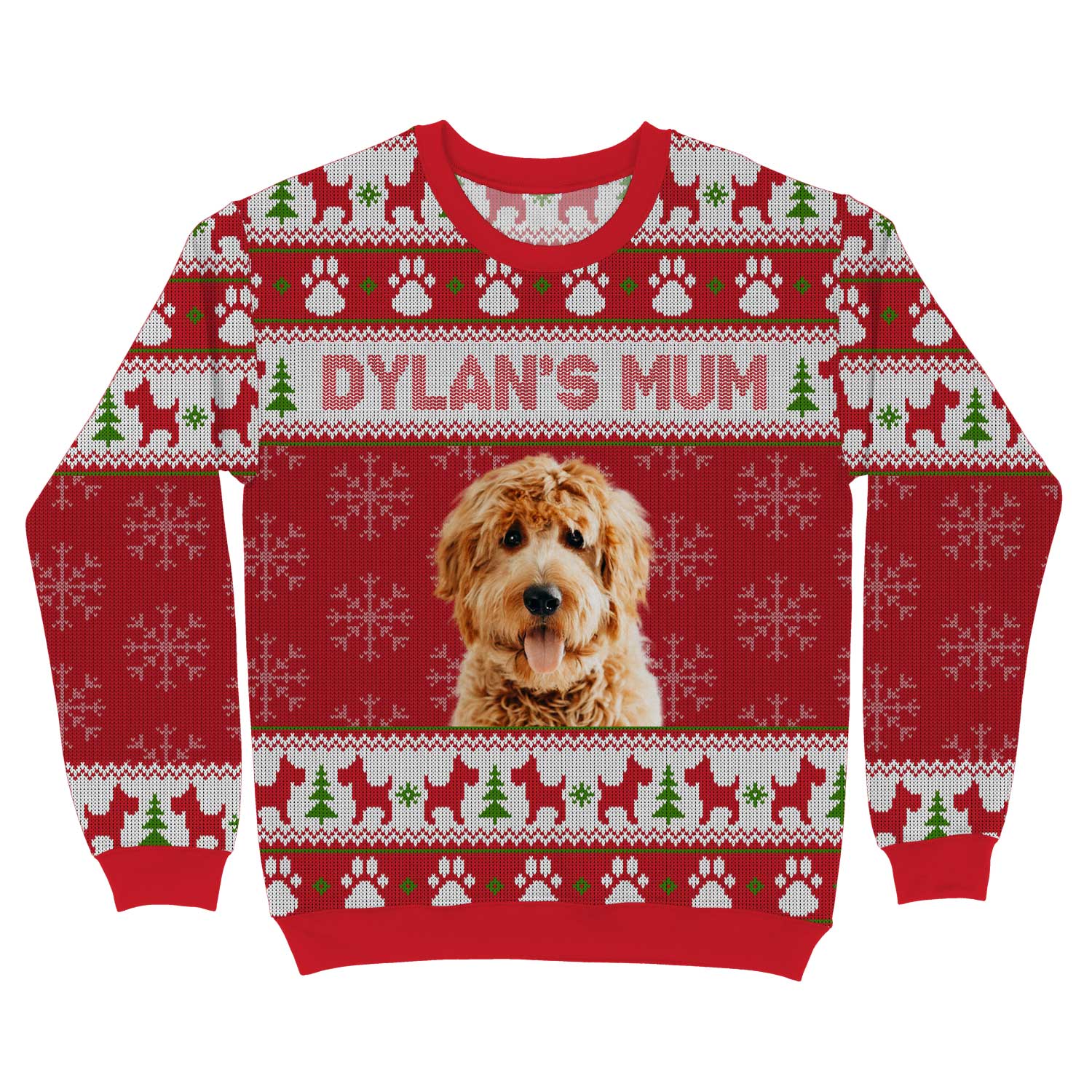 Dog's Name Mum Personalised Christmas Jumper