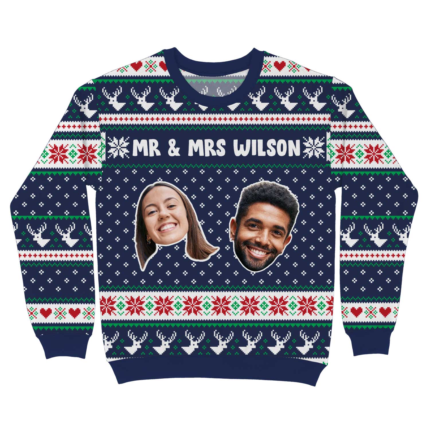 Mr & Mrs Surname Personalised Christmas Jumper