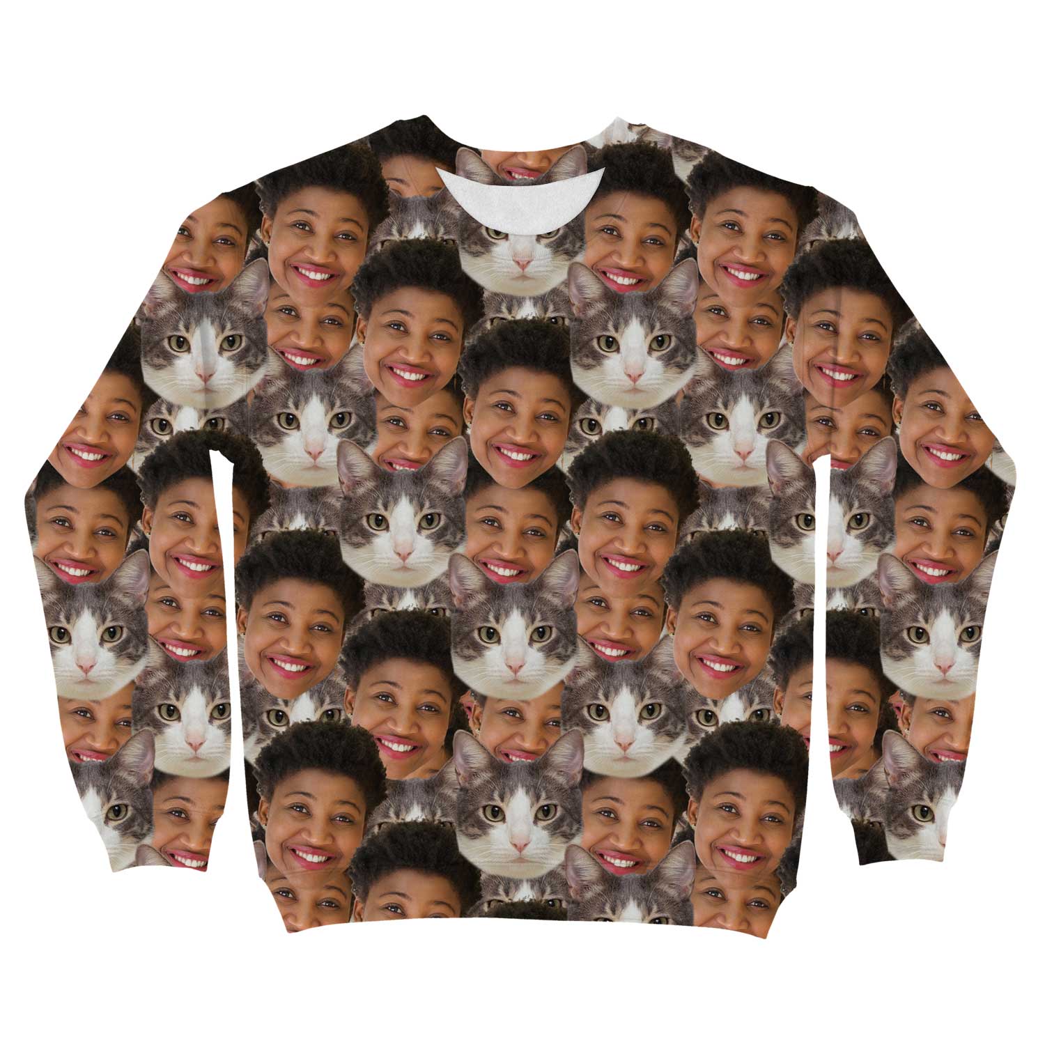 Cat Face Mash Personalised Sweatshirt