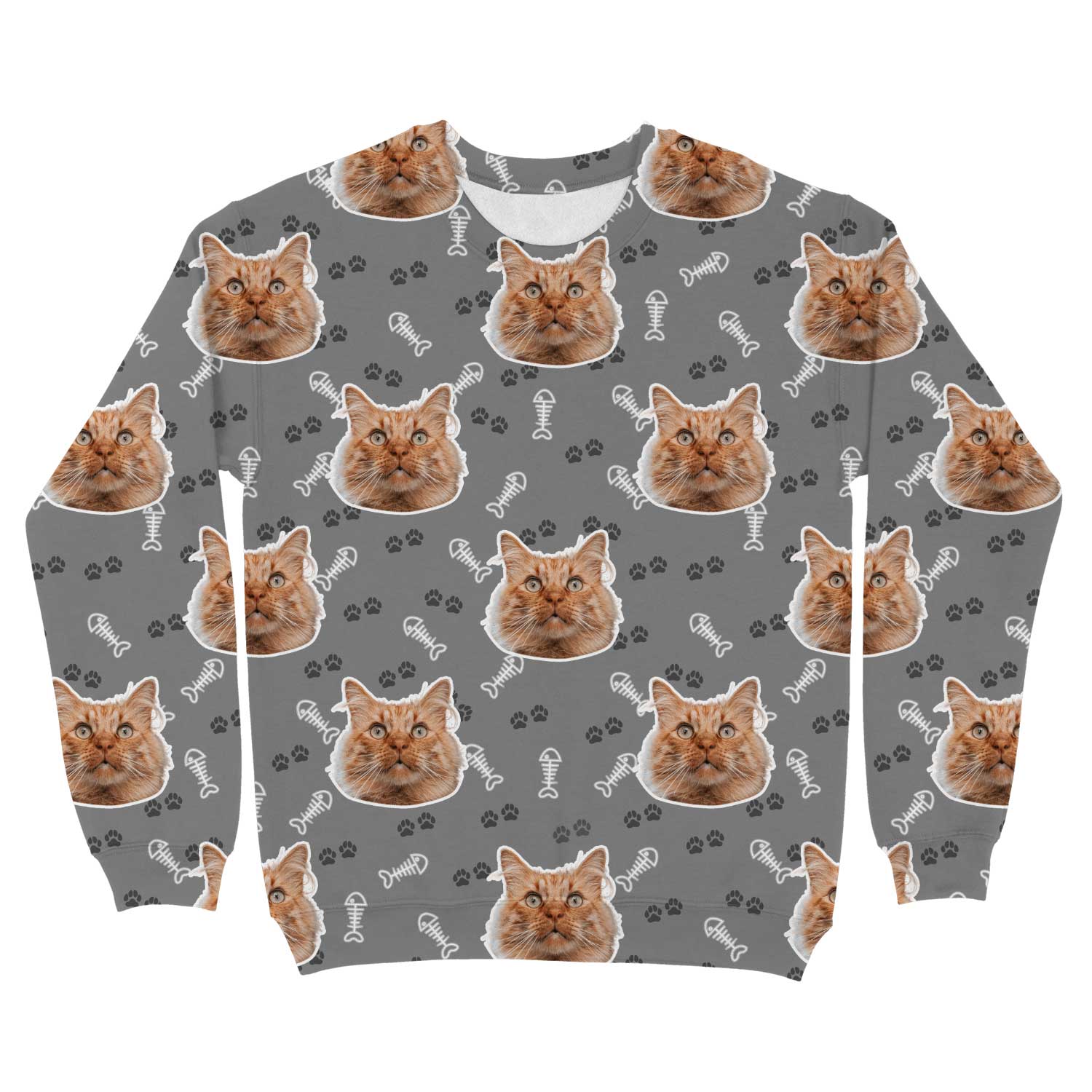 Cat Pattern Personalised Sweatshirt