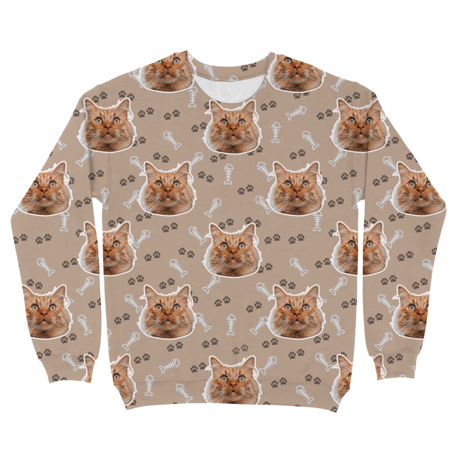 Cat Pattern Personalised Sweatshirt