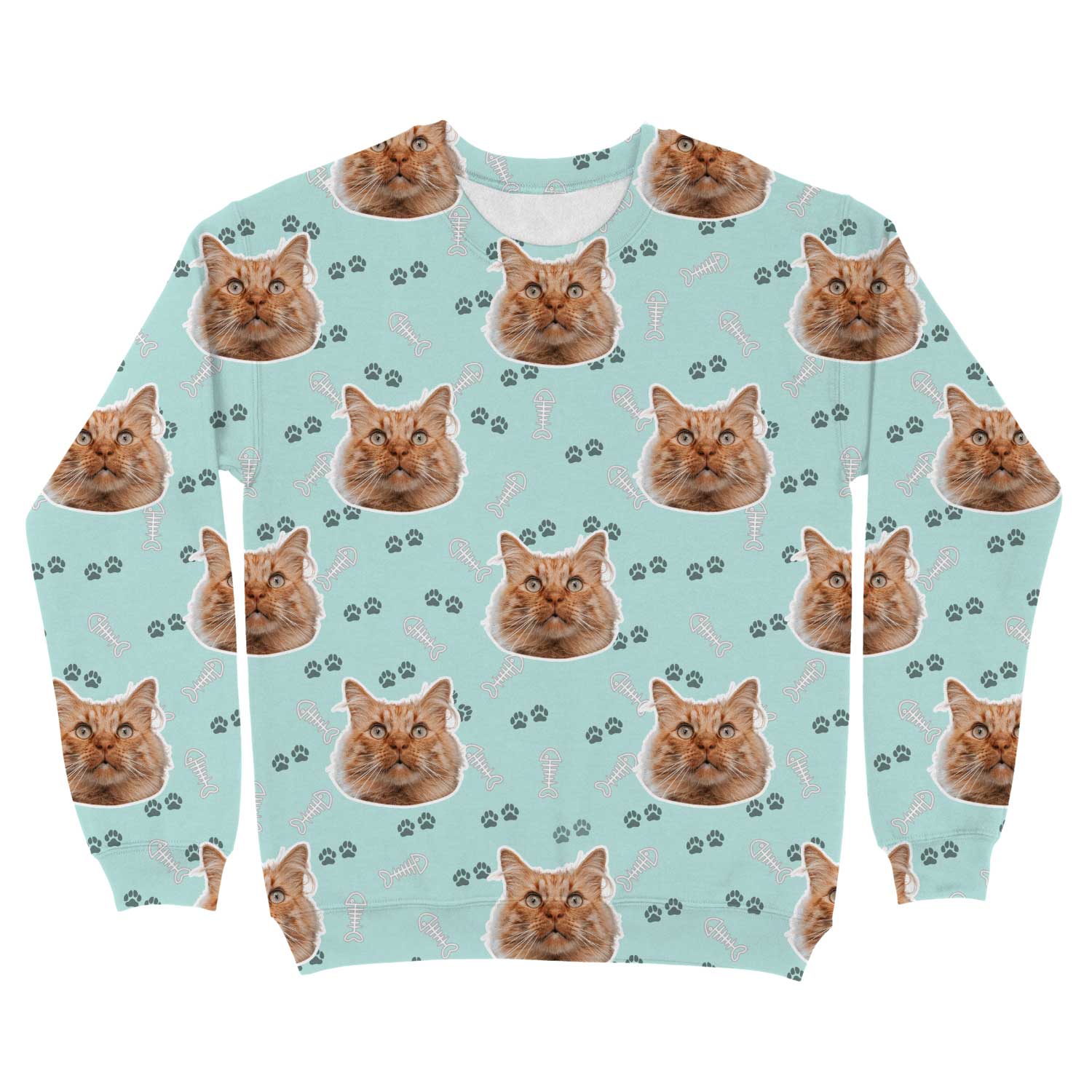 Cat Pattern Personalised Sweatshirt
