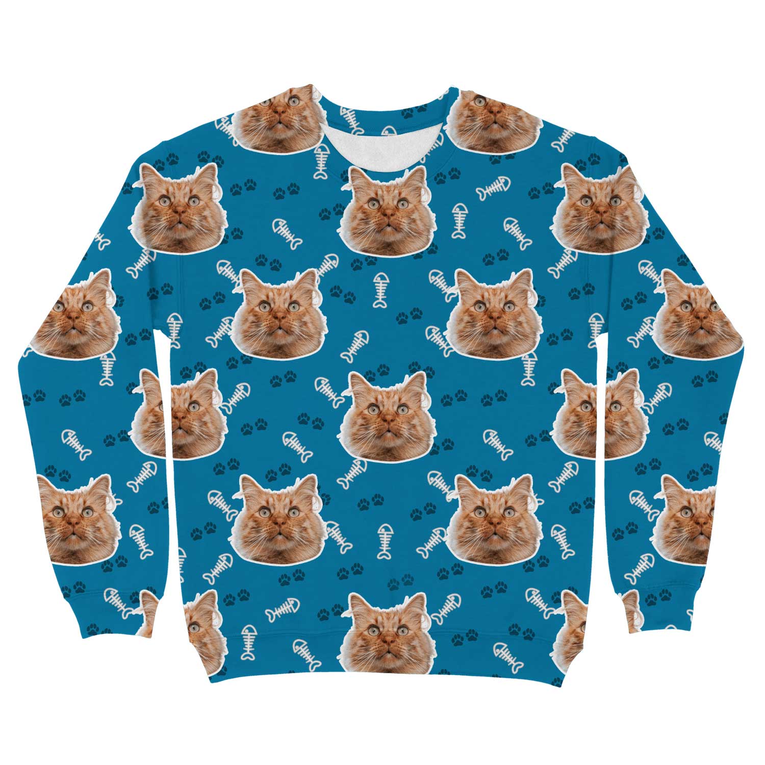 Cat Pattern Personalised Sweatshirt
