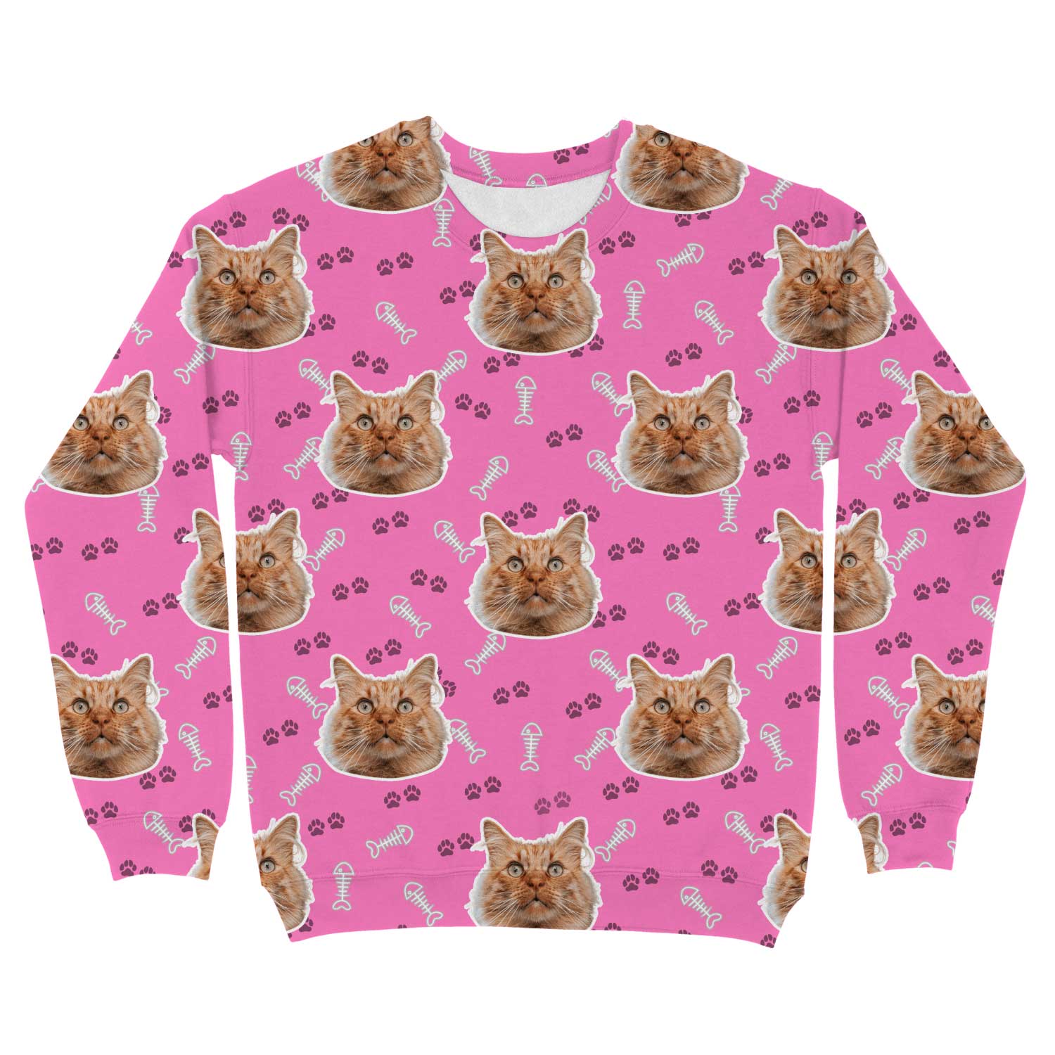 Cat Pattern Personalised Sweatshirt