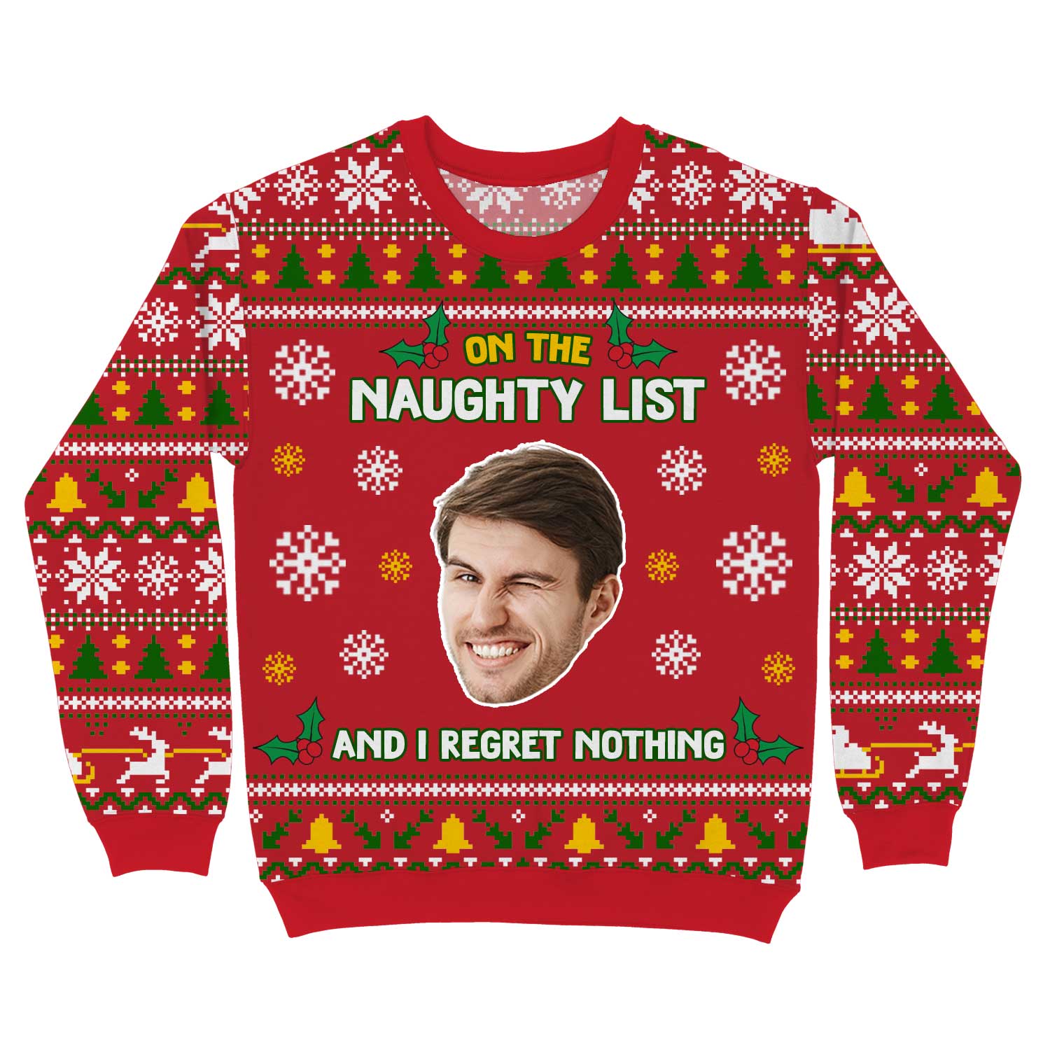 On The Naughty List Personalised Christmas Jumper