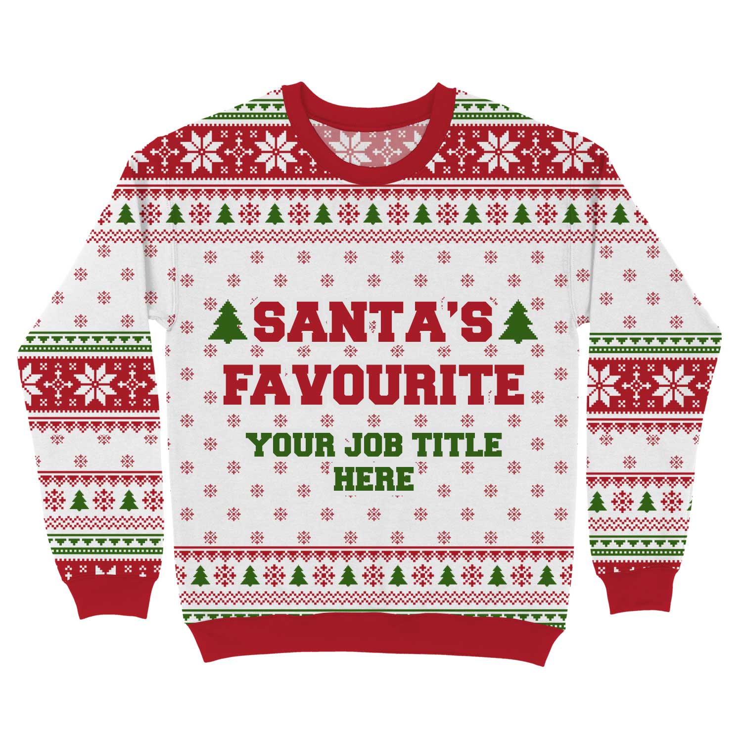 Santa's Favourite (Job Title Here) Personalised Christmas Jumper