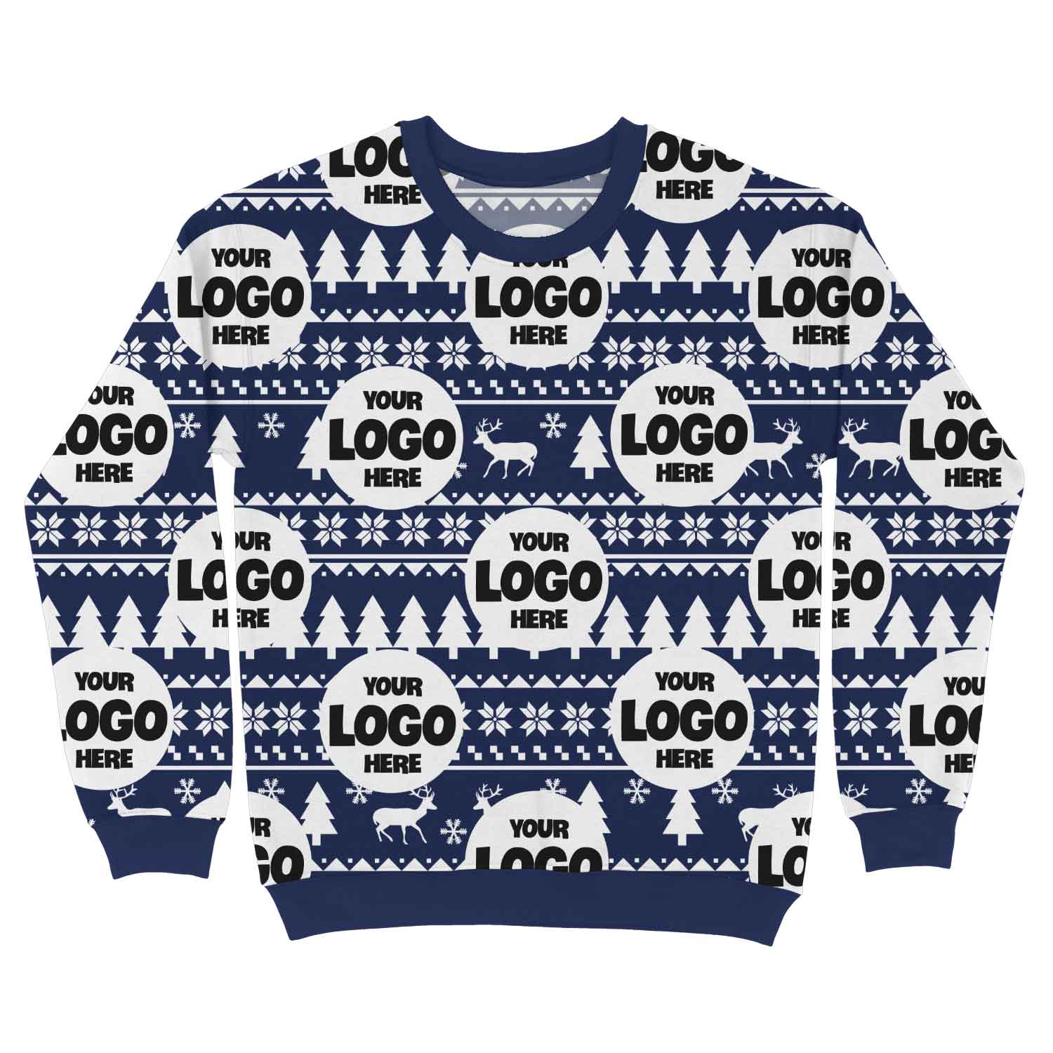 Your Logo Pattern Multi Personalised Christmas Jumper