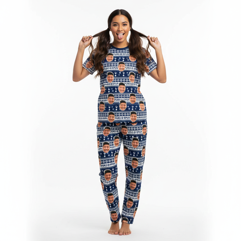 Spurs Christmas Personalised Women's Pyjamas - Trouser Set