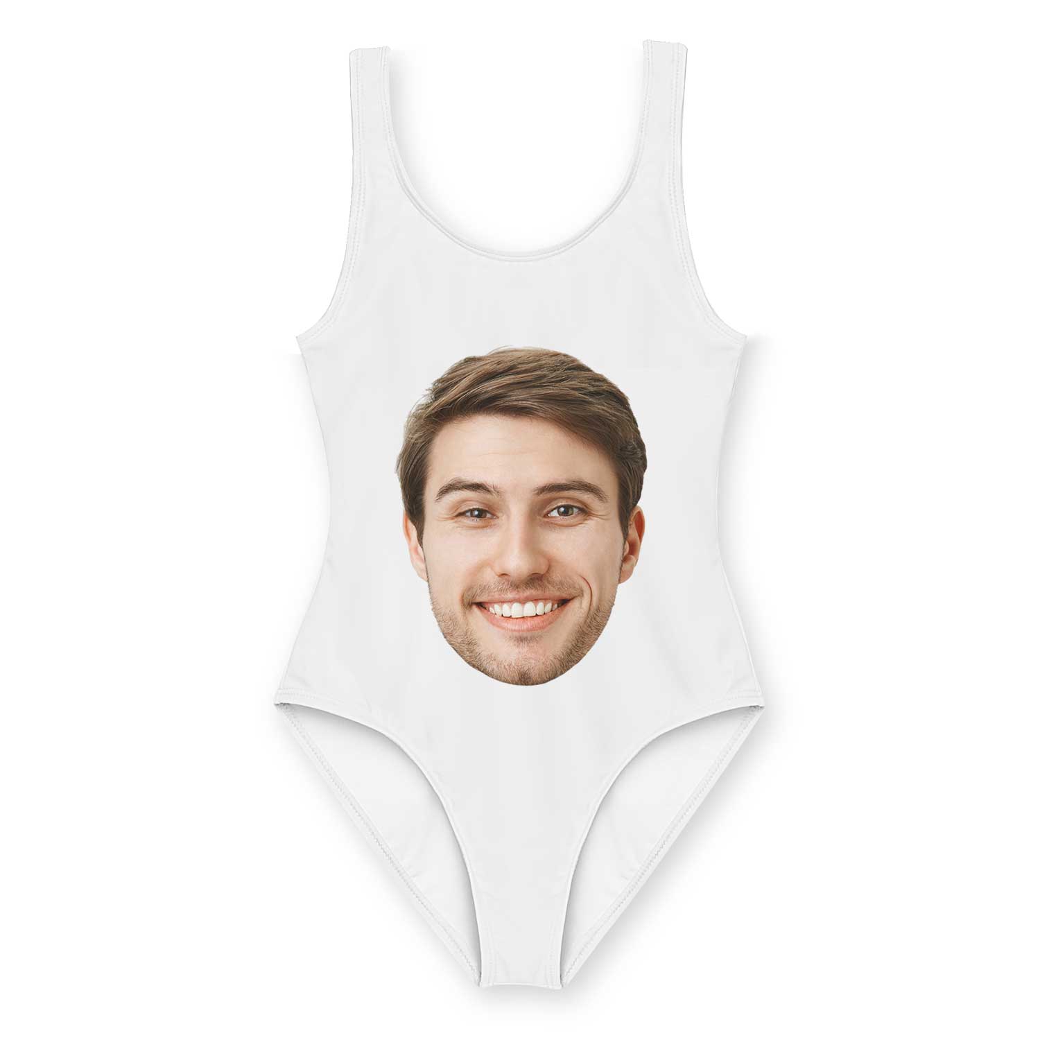 your face white personalised swimming costume