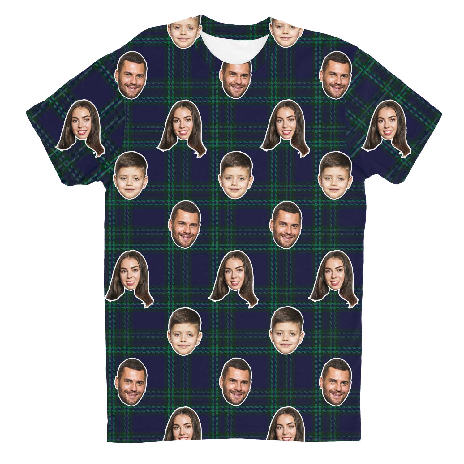 Navy Tartan Custom T-Shirt