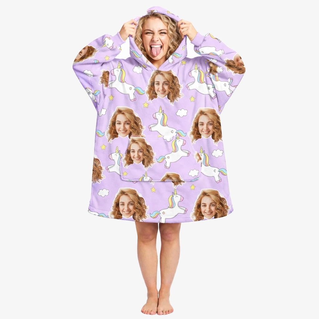 Unicorn Personalised Hoodie Blanket