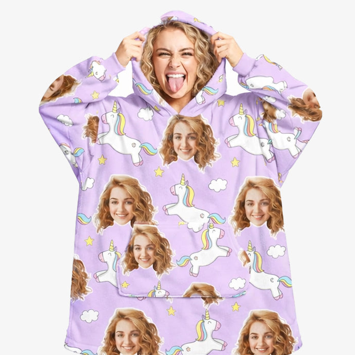 Unicorn Personalised Hoodie Blanket