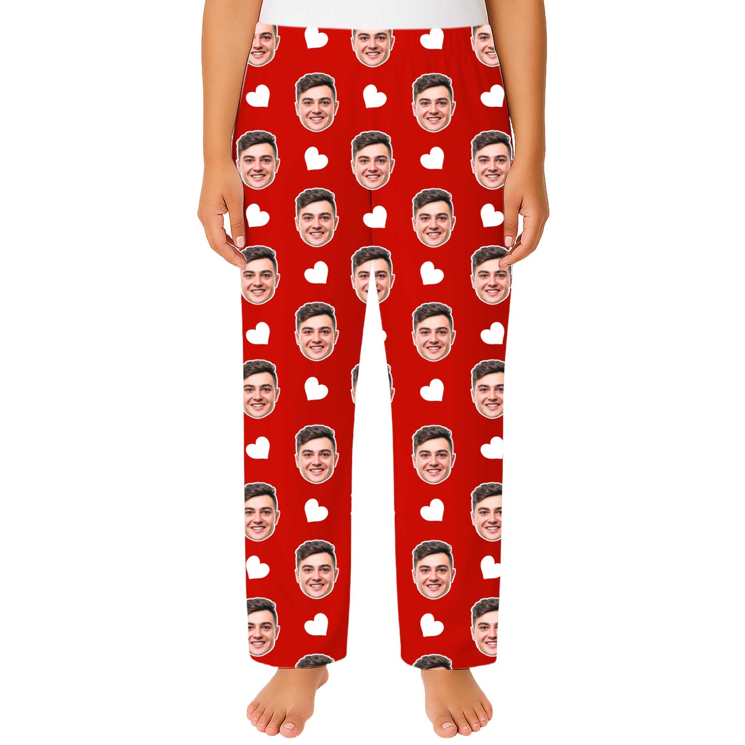 White Hearts Custom Women's PJ Bottoms