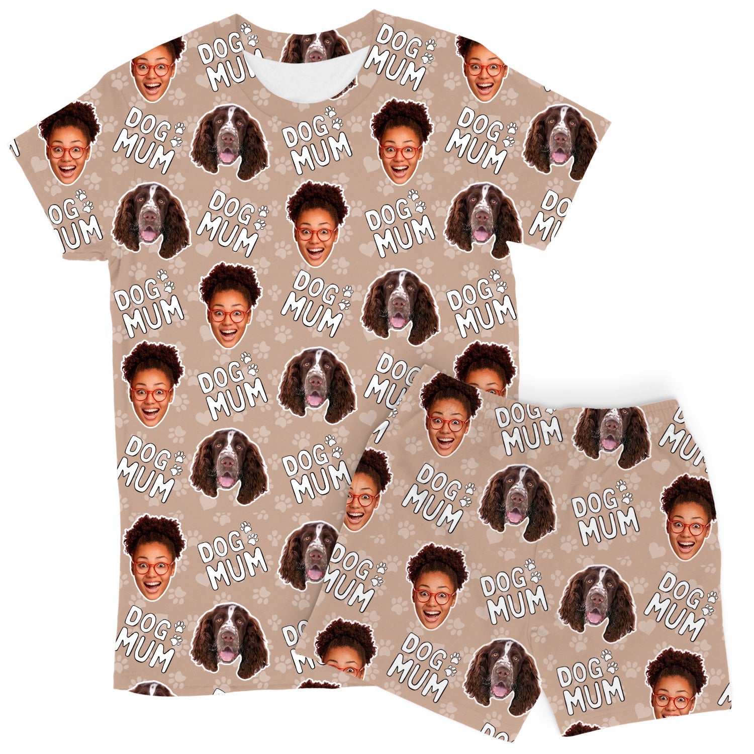 Women's Dog Mum Personalised PJs - Shorts Set