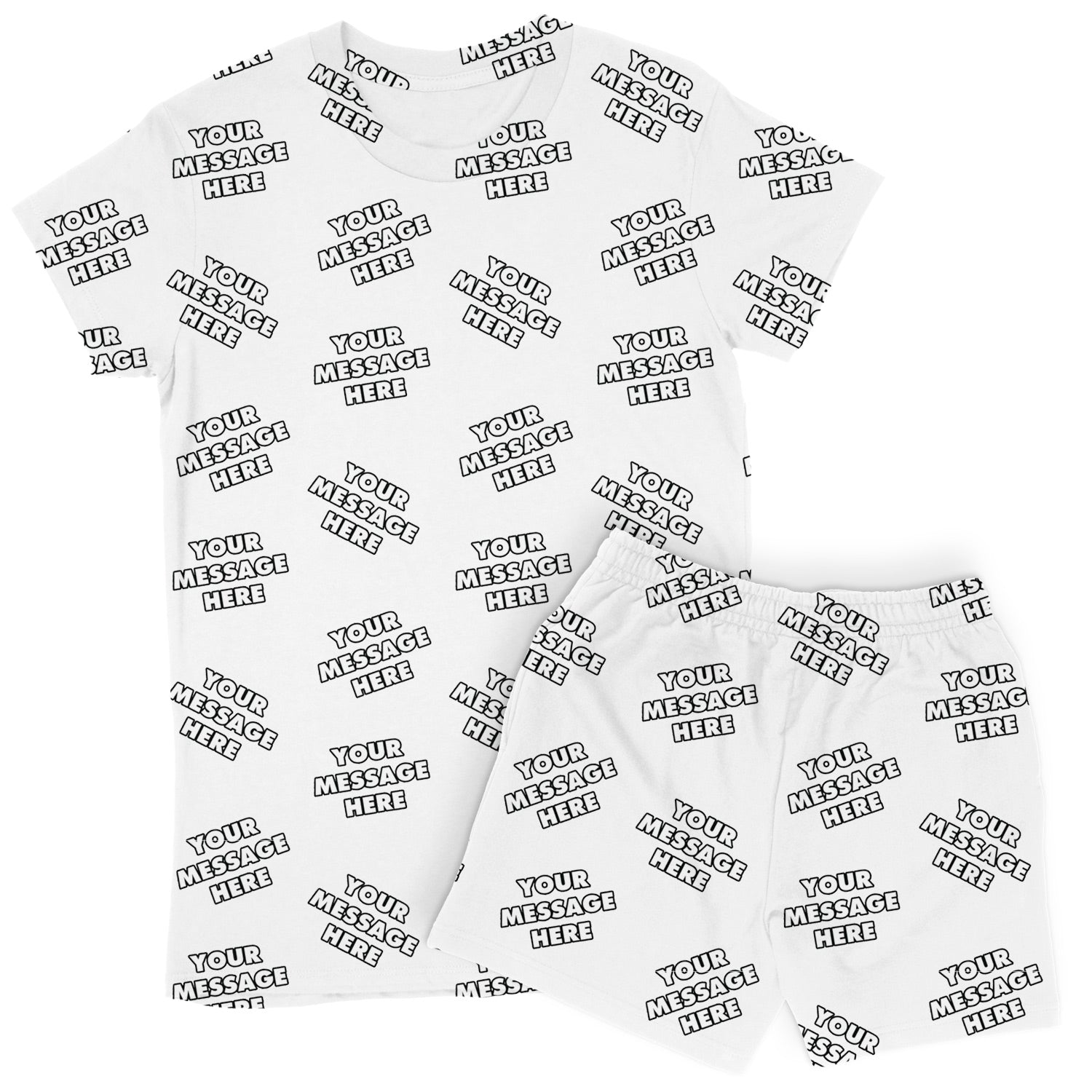Women's Personalised Message PJs - Shorts Set