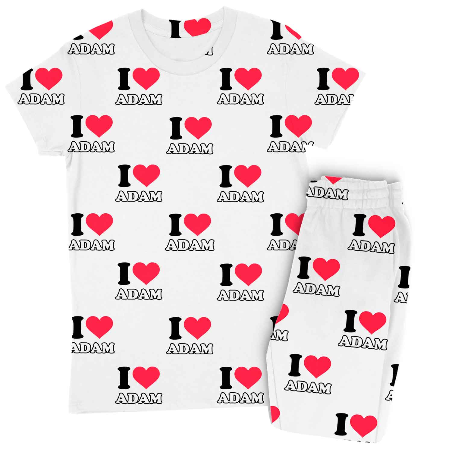 Women's I Heart Name Personalised Pyjamas - Trouser Set