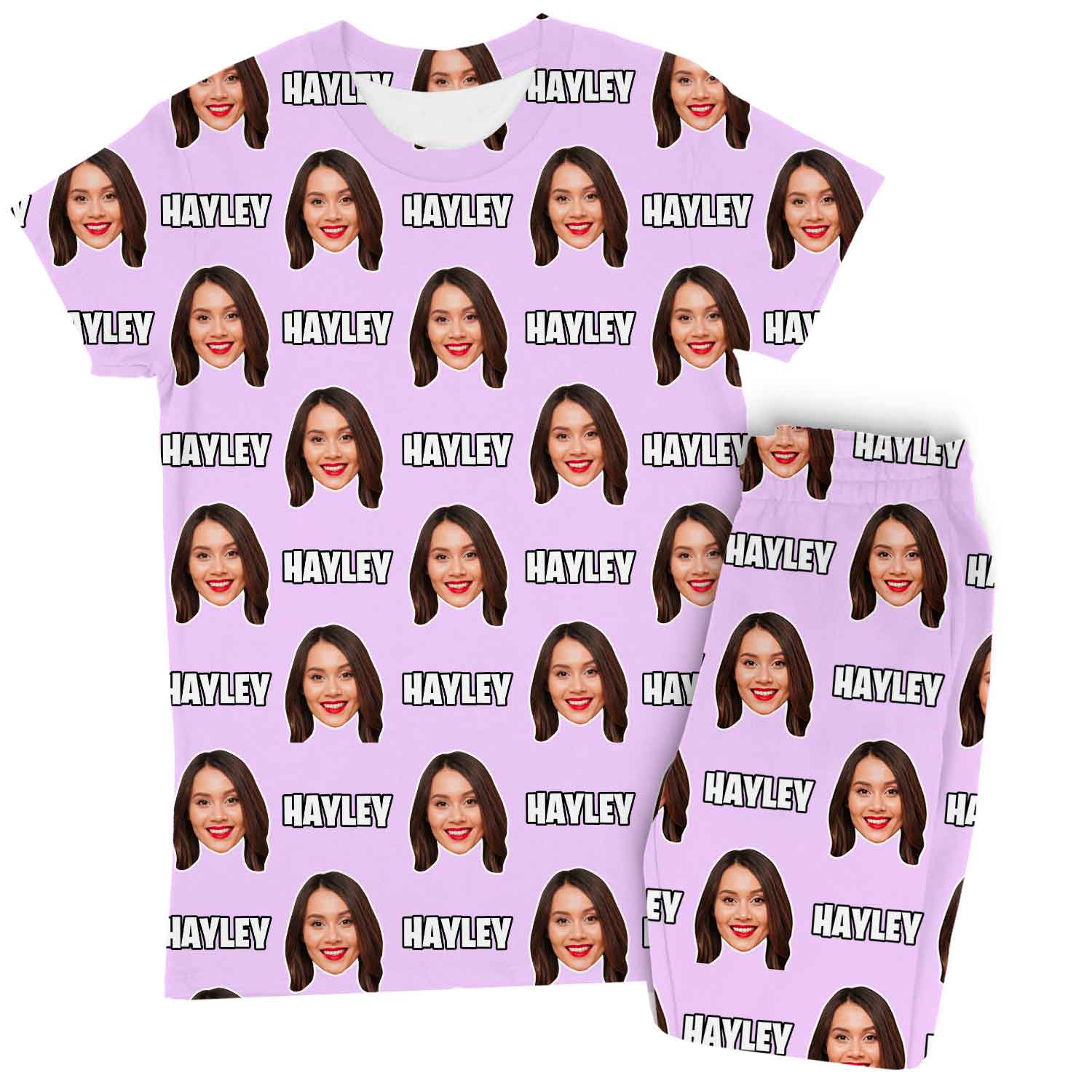 Women's Custom Face & Name Personalised Pyjamas - Trouser Set