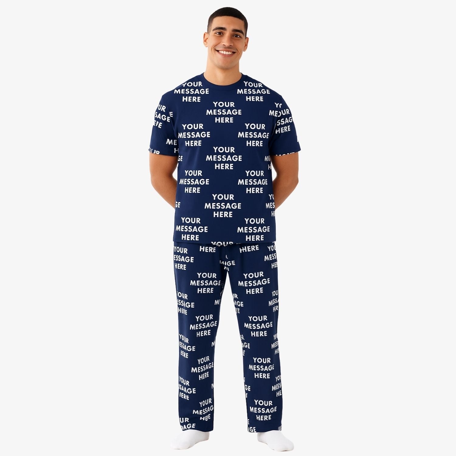 Your Message All Over Men's Personalised PJs - Trousers Set