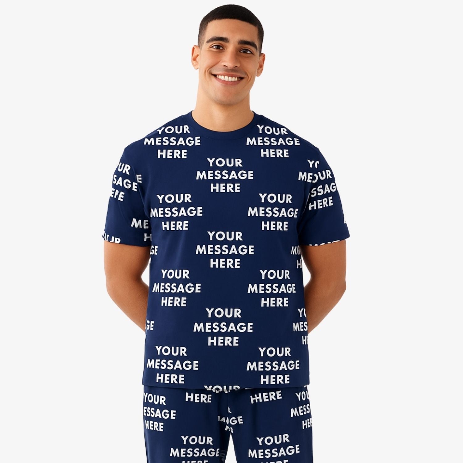 Your Message All Over Men's Personalised PJs - Trousers Set